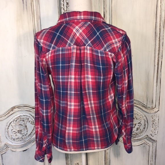 Rails Tencel/Rayon Blend Blue and Pink Plaid Long Sleeve Button Down Size S/P - Picture 10 of 16